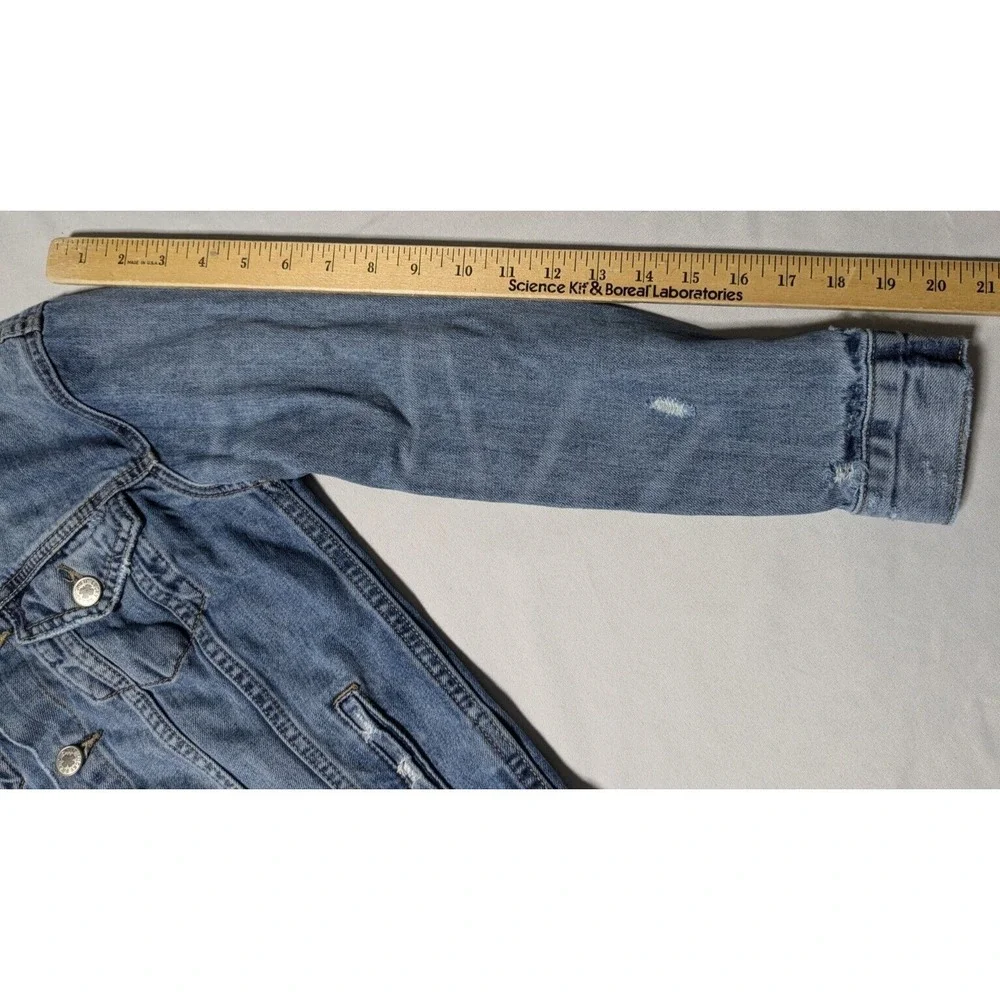 LUCKY BRAND The Tomboy Trucker Women‎ XS Distressed Denim Jean Jacket